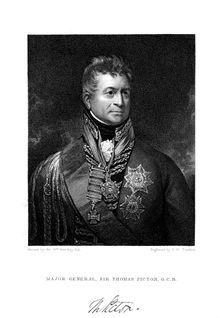 Sir Thomas Picton, British soldier, 19th century.Artist: Peltro William Tomkins