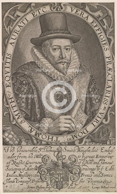 Sir Thomas Smith, first Governor of the East India Company, ambassador to Russia 1604-1605, 1617. Creator: Passe, Simon van de (um 1595-1647).