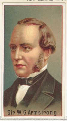 Sir W. G. Armstrong, printer's sample for the World's Inventors souvenir album (A25) for A..., 1888. Creator: Allen & Ginter