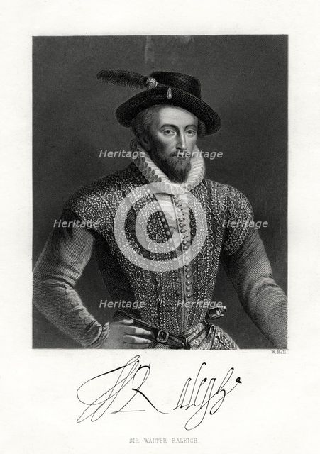 Sir Walter Raleigh, 19th century. Artist: W Holl