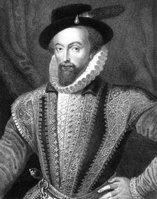 Sir Walter Raleigh, English writer, poet, courtier, adventurer and explorer, (1821).Artist: J Fitler