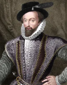 Sir Walter Raleigh, English writer, poet, courtier, adventurer and explorer, (1821). Artist: J Fitler