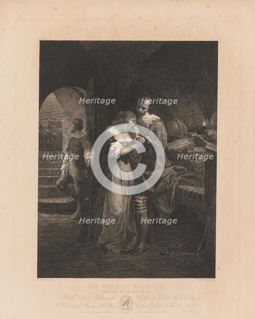 Sir Walter Raleigh Painting with his Wife. Creator: Charles Kennedy Burt (American, 1823-1892).