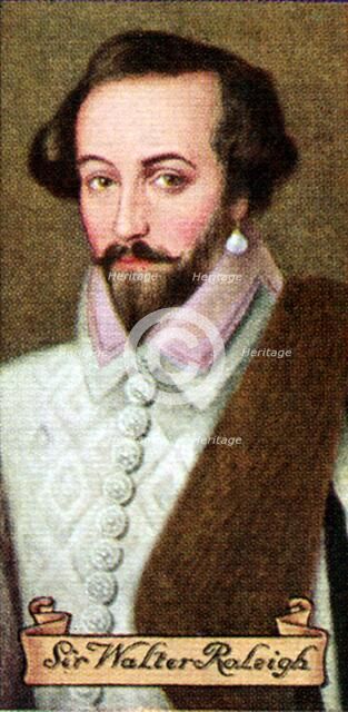 Sir Walter Raleigh, taken from a series of cigarette cards, 1935. Artist: Unknown