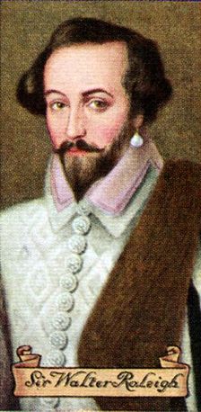 Sir Walter Raleigh, taken from a series of cigarette cards, 1935
