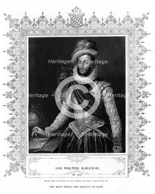 Sir Walter Raleigh, writer, poet, courtier and explorer, (19th century).Artist: H Robinson