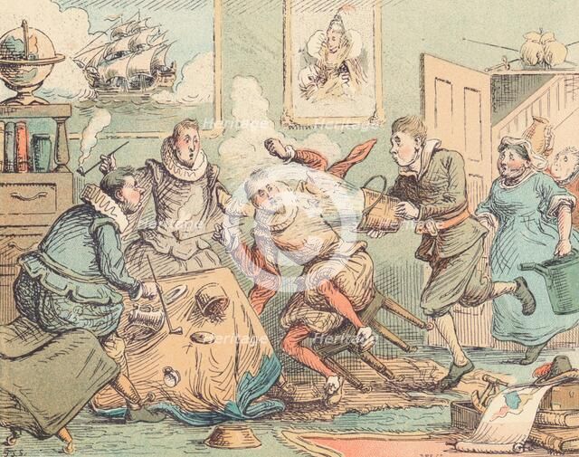 'Sir Walter Raleigh's Pipe Put Out', c1884. Artist: Thomas Strong Seccombe.