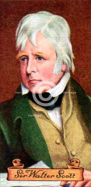 Sir Walter Scott, taken from a series of cigarette cards, 1935. Artist: Unknown