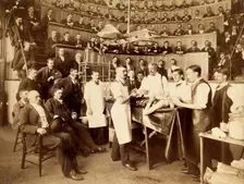 Sir William MacCormac about to perform a surgical operation at the Bellevue Hospital, New York, 1891 Creator: Unknown