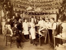 Sir William MacCormac about to perform a surgical operation at the Bellevue Hospital, New York, 1891 Creator: Unknown
