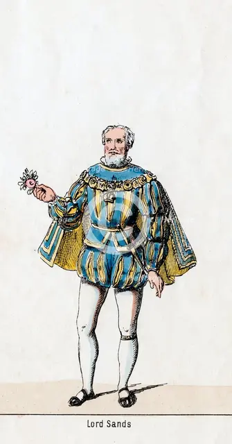 Sir William Sands, costume design for Shakespeare's play, Henry VIII, 19th century. Artist: Unknown