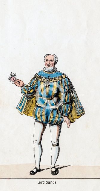 Sir William Sands, costume design for Shakespeare's play, Henry VIII, 19th century. Artist: Unknown