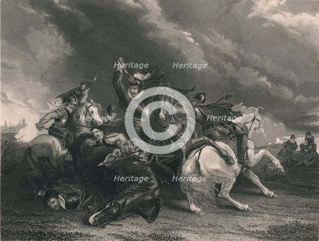 'Sir William Russell at the Battle of Zutphen', 1586, (c1830s). Creator: J Rogers.