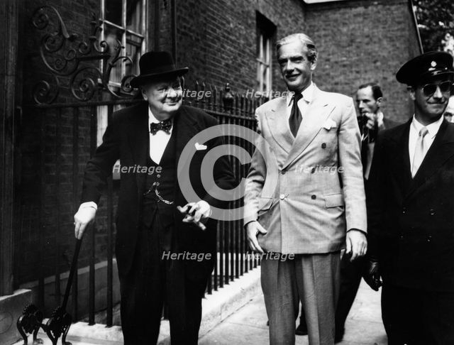 Sir Winston Churchill (1874-1965) and Anthony Eden (1897-1977), c1955.  Creator: Unknown.