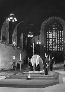 Sir Winston Churchill (1874-1965) lying in state, Westminster Hall, London, 1965. Creator: Unknown