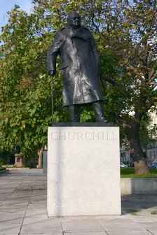 Sir Winston Churchill memorial statue, Parliament Square, London, 2005. Creator: Peter Thompson