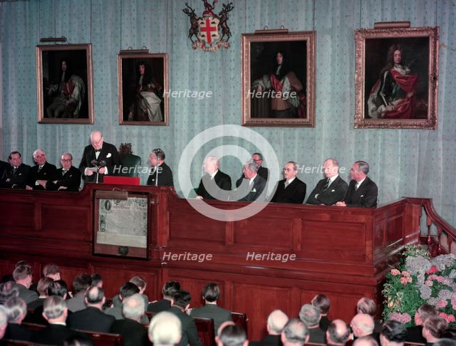 Sir Winston Churchill, Hudson's Bay Company, 27th April 1956.  Creator: Arthur Charles Kirby Ware.