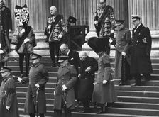 Sir Winston Churchill's funeral, steps of St Paul's Cathedral, London, 30th January 1965. Creator: Unknown