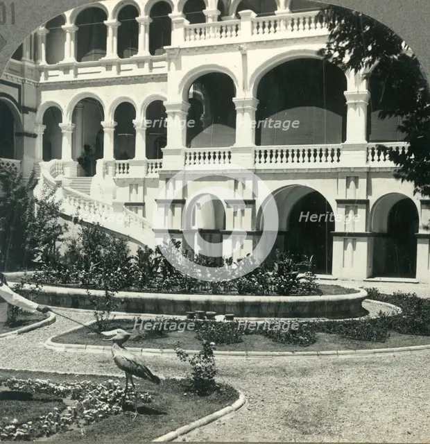 'Sirdar's Palace (Site of General Gordon's Death) and Shoebill Stork, Khartoum', c1930s. Creator: Unknown.