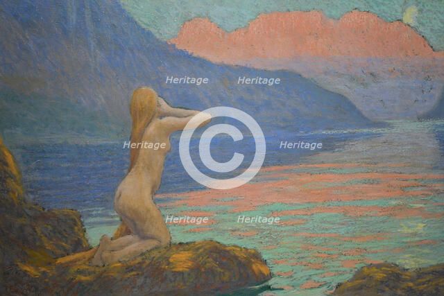 Sirène renversée soufflant dans une conque. Creator: Auburtin, Jean Francis (1866-1930).