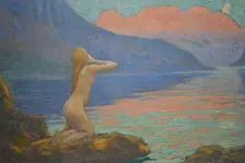 Sirène renversée soufflant dans une conque. Creator: Auburtin, Jean Francis (1866-1930)
