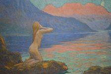 Sirène renversée soufflant dans une conque. Creator: Auburtin, Jean Francis (1866-1930)