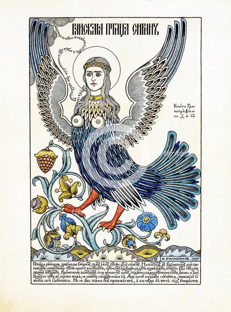 Sirin, Bird of Paradise, 1905. Creator: Ivan Bilibin.