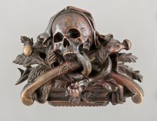 Skull and Crossbones with Serpent and Apple (image 1 of 2), c.1850?. Creator: Unknown