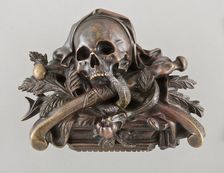 Skull and Crossbones with Serpent and Apple (image 1 of 2), c.1850?. Creator: Unknown