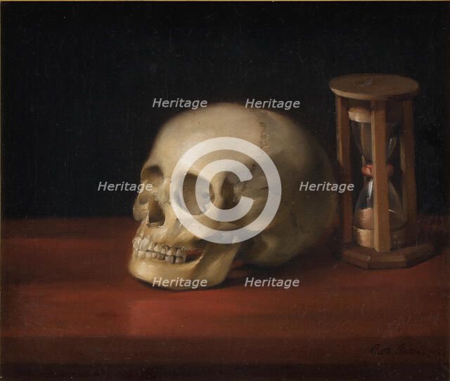Skull and Hourglass, 1714-1814. Creator: Christian Albrecht Jensen.