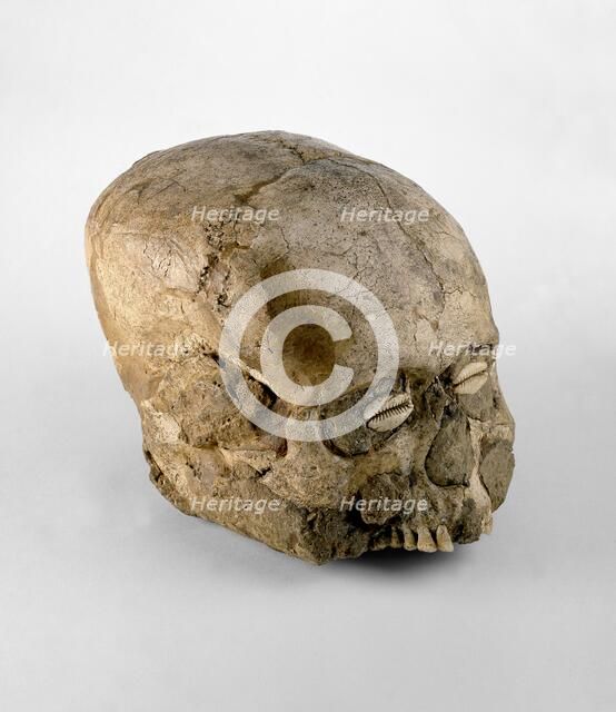 Skull (Jericho Skull), Pre-pottery Neolithic B, 7300-6300 BC Artist: Unknown.