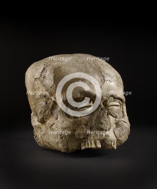 Skull (Jericho Skull), Pre-pottery Neolithic B, 7300-6300 BC Artist: Unknown.