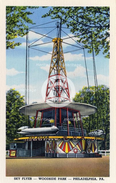 Sky Flyer ride, Woodside Park, Philadelphia, Pennsylvania, USA, 1947. Artist: Unknown