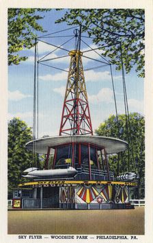 Sky Flyer ride, Woodside Park, Philadelphia, Pennsylvania, USA, 1947