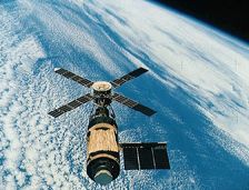 Skylab orbiting the Earth, 1970s. Creator: NASA