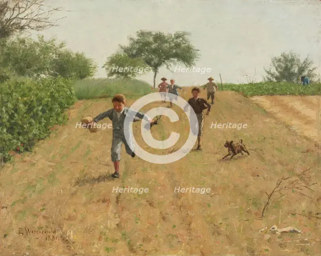 Skylarking, 1881. Creator: Erik Werenskiold.