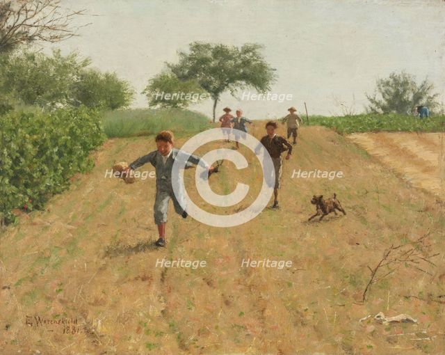Skylarking, 1881. Creator: Erik Werenskiold.