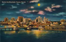 Skyline by Moonlight, Tampa, Florida c1940s