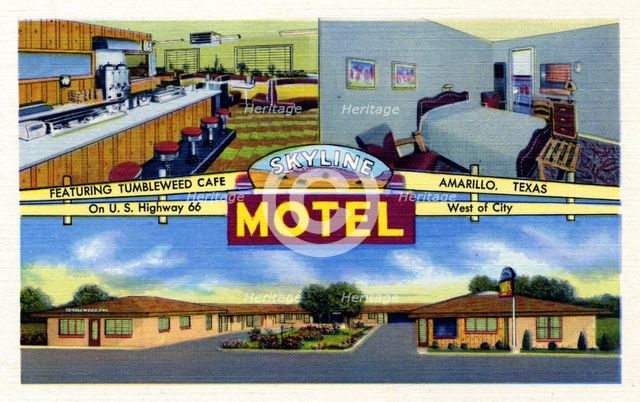 Skyline Motel, Amarillo, Texas, USA, 1951. Artist: Unknown