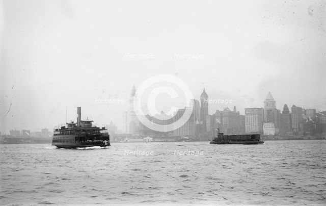 Skyline - N.Y.C.: Woolworth Bldg., Singer Bldg., Bankers Trust Bldg., (1912?). Creator: Bain News Service.