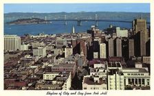 Skyline of the city and the Bay From Nob Hill, San Francisco, California, USA, 1957