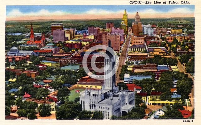 Skyline of Tulsa, Oklahoma, USA, 1948. Artist: Unknown