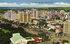 Skyline of Miami, Florida, USA, 1946