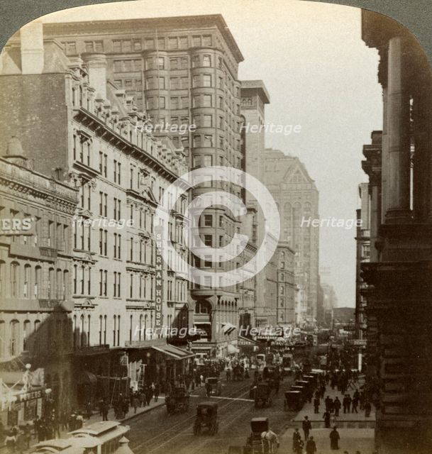 Skyscrapers, Randolph Street, Chicago, Illinois, USA, c late 19th century.Artist: Underwood & Underwood