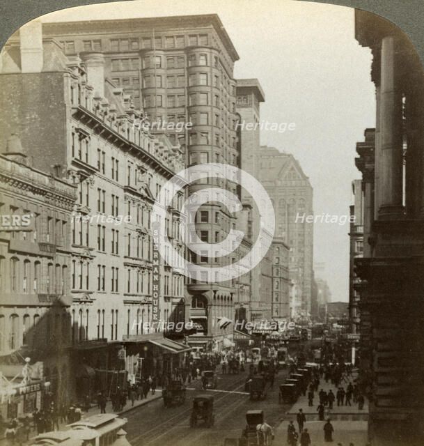 Skyscrapers, Randolph Street, Chicago, Illinois, USA, c late 19th century.Artist: Underwood & Underwood