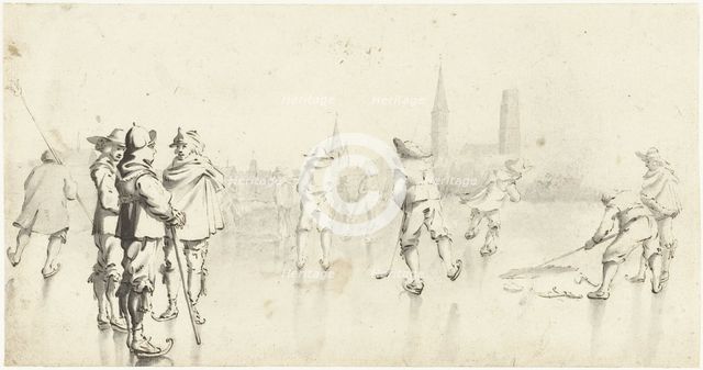 Skaters near Zwolle, c.1610-1640. Creator: Gerard Terborch II.