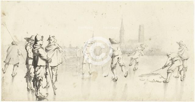 Skaters near Zwolle, c.1610-1640. Creator: Gerard Terborch II.