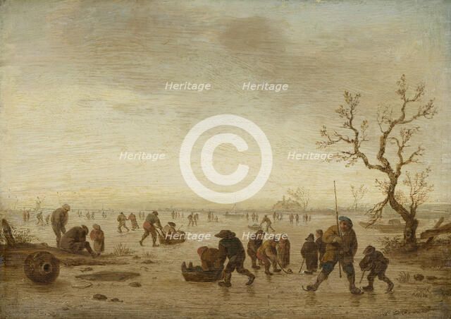 Skaters on the Ice, c1642-1645. Creator: Isaac van Ostade.