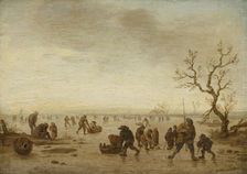 Skaters on the Ice, c1642-1645. Creator: Isaac van Ostade