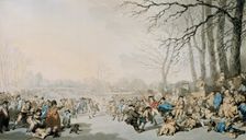 Skaters on the Serpentine 1784. Creator: Thomas Rowlandson